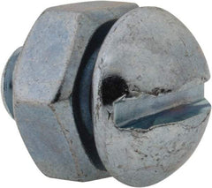 Value Collection - 1/4-20 UNC, 3/8" Length Under Head Slotted Drive Machine Screw - Round Head, Grade 2 Steel, Zinc-Plated Finish, Without Washer - Industrial Tool & Supply