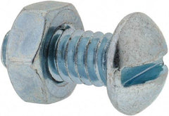 Value Collection - 1/4-20 UNC, 5/8" Length Under Head Slotted Drive Machine Screw - Round Head, Grade 2 Steel, Zinc-Plated Finish, Without Washer - Industrial Tool & Supply