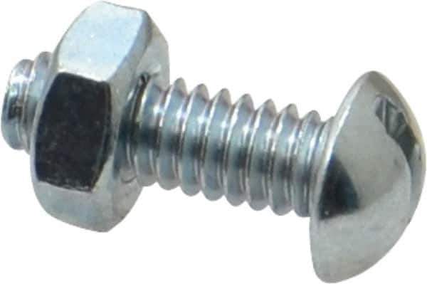 Value Collection - 1/4-20 UNC, 3/4" Length Under Head Slotted Drive Machine Screw - Round Head, Grade 2 Steel, Zinc-Plated Finish, Without Washer - Industrial Tool & Supply