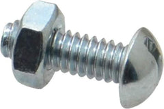 Value Collection - 1/4-20 UNC, 3/4" Length Under Head Slotted Drive Machine Screw - Round Head, Grade 2 Steel, Zinc-Plated Finish, Without Washer - Industrial Tool & Supply