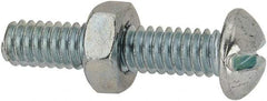 Value Collection - 1/4-20 UNC, 1-1/4" Length Under Head Slotted Drive Machine Screw - Round Head, Grade 2 Steel, Zinc-Plated Finish, Without Washer - Industrial Tool & Supply
