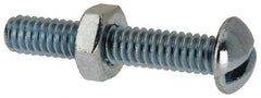 Value Collection - 1/4-20 UNC, 1-1/2" Length Under Head Slotted Drive Machine Screw - Round Head, Grade J82 Steel, Zinc-Plated Finish, Without Washer - Industrial Tool & Supply