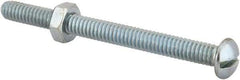 Value Collection - 1/4-20 UNC, 3" Length Under Head Slotted Drive Machine Screw - Round Head, Grade 2 Steel, Zinc-Plated Finish, Without Washer - Industrial Tool & Supply