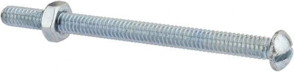 Value Collection - 1/4-20 UNC, 3-1/2" Length Under Head Slotted Drive Machine Screw - Round Head, Grade 2 Steel, Zinc-Plated Finish, Without Washer - Industrial Tool & Supply
