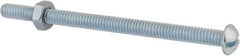 Value Collection - 1/4-20 UNC, 4" Length Under Head Slotted Drive Machine Screw - Round Head, Grade 2 Steel, Zinc-Plated Finish, Without Washer - Industrial Tool & Supply