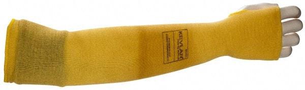 Honeywell - Size Universal, Yellow Kevlar Cut Resistant Sleeve - 18" Long Sleeve, Elastic Opening at Both Ends, Made with Thumb Hole - Industrial Tool & Supply