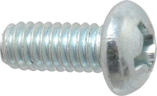 Value Collection - #12-24 UNC, 1/2" Length Under Head Phillips Drive Machine Screw - Round Head, Grade J82 Steel, Zinc-Plated Finish, Without Washer - Industrial Tool & Supply
