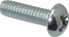 Value Collection - #12-24 UNC, 3/4" Length Under Head Phillips Drive Machine Screw - Round Head, Grade J82 Steel, Zinc-Plated Finish, Without Washer - Industrial Tool & Supply