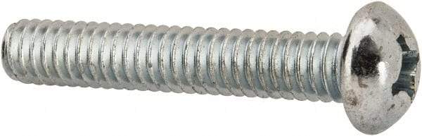 Value Collection - #12-24 UNC, 1-1/4" Length Under Head Phillips Drive Machine Screw - Round Head, Grade J82 Steel, Zinc-Plated Finish, Without Washer - Industrial Tool & Supply
