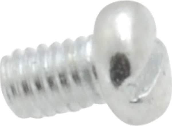 Value Collection - M2.6x0.40, 4mm Length Under Head Slotted Drive Machine Screw - Pan Head, Grade 4.8 Steel, Zinc-Plated Finish, Without Washer - Industrial Tool & Supply