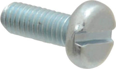 Value Collection - M3x0.50, 8mm Length Under Head Slotted Drive Machine Screw - Pan Head, Grade 4.8 Steel, Zinc-Plated Finish, Without Washer - Industrial Tool & Supply