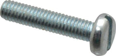 Value Collection - M3x0.50, 14mm Length Under Head Slotted Drive Machine Screw - Pan Head, Grade 4.8 Steel, Zinc-Plated Finish, Without Washer - Industrial Tool & Supply