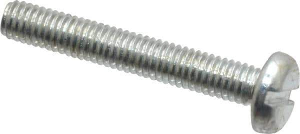 Value Collection - M3x0.50, 20mm Length Under Head Slotted Drive Machine Screw - Pan Head, Grade 4.8 Steel, Zinc-Plated Finish, Without Washer - Industrial Tool & Supply