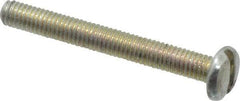 Value Collection - M3x0.50, 25mm Length Under Head Slotted Drive Machine Screw - Pan Head, Grade 4.8 Steel, Zinc-Plated Finish, Without Washer - Industrial Tool & Supply