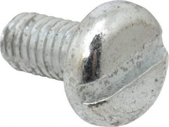 Value Collection - M4x0.70, 8mm Length Under Head Slotted Drive Machine Screw - Pan Head, Grade 4.8 Steel, Zinc-Plated Finish, Without Washer - Industrial Tool & Supply
