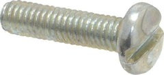 Value Collection - M4x0.70, 16mm Length Under Head Slotted Drive Machine Screw - Pan Head, Grade 4.8 Steel, Zinc-Plated Finish, Without Washer - Industrial Tool & Supply