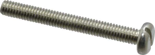 Value Collection - M4x0.70, 35mm Length Under Head Slotted Drive Machine Screw - Pan Head, Grade 4.8 Steel, Zinc-Plated Finish, Without Washer - Industrial Tool & Supply