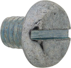 Value Collection - M5x0.80, 6mm Length Under Head Slotted Drive Machine Screw - Pan Head, Grade 4.8 Steel, Zinc-Plated Finish, Without Washer - Industrial Tool & Supply