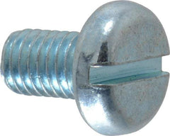 Value Collection - M5x0.80, 8mm Length Under Head Slotted Drive Machine Screw - Pan Head, Grade 4.8 Steel, Zinc-Plated Finish, Without Washer - Industrial Tool & Supply