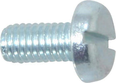 Value Collection - M5x0.80, 10mm Length Under Head Slotted Drive Machine Screw - Pan Head, Grade 4.8 Steel, Zinc-Plated Finish, Without Washer - Industrial Tool & Supply