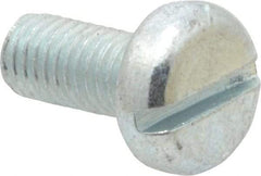 Value Collection - M5x0.80, 12mm Length Under Head Slotted Drive Machine Screw - Pan Head, Grade 4.8 Steel, Zinc-Plated Finish, Without Washer - Industrial Tool & Supply