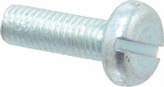 Value Collection - M5x0.80, 16mm Length Under Head Slotted Drive Machine Screw - Pan Head, Grade 4.8 Steel, Zinc-Plated Finish, Without Washer - Industrial Tool & Supply