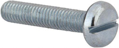 Value Collection - M5x0.80, 25mm Length Under Head Slotted Drive Machine Screw - Pan Head, Grade 4.8 Steel, Zinc-Plated Finish, Without Washer - Industrial Tool & Supply