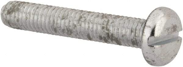 Value Collection - M5x0.80, 30mm Length Under Head Slotted Drive Machine Screw - Pan Head, Grade 4.8 Steel, Zinc-Plated Finish, Without Washer - Industrial Tool & Supply