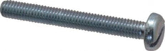 Value Collection - M5x0.80, 40mm Length Under Head Slotted Drive Machine Screw - Pan Head, Grade 4.8 Steel, Zinc-Plated Finish, Without Washer - Industrial Tool & Supply