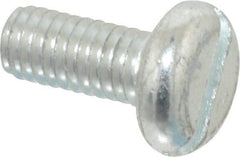 Value Collection - M6x1.00, 14mm Length Under Head Slotted Drive Machine Screw - Pan Head, Grade 4.8 Steel, Zinc-Plated Finish, Without Washer - Industrial Tool & Supply