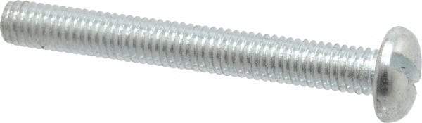 Value Collection - M6x1.00, 50mm Length Under Head Slotted Drive Machine Screw - Pan Head, Grade 4.8 Steel, Zinc-Plated Finish, Without Washer - Industrial Tool & Supply