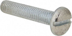 Value Collection - M8x1.25, 40mm Length Under Head Slotted Drive Machine Screw - Pan Head, Grade 4.8 Steel, Zinc-Plated Finish, Without Washer - Industrial Tool & Supply