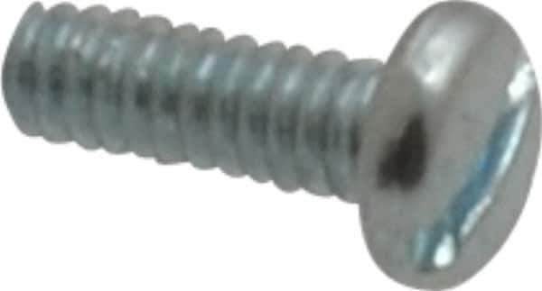 Value Collection - #2-56 UNC, 1/4" Length Under Head Slotted Drive Machine Screw - Pan Head, Grade J82 Steel, Zinc-Plated Finish, Without Washer - Industrial Tool & Supply