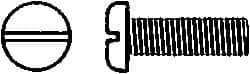 Value Collection - M8x1.25, 25mm Length Under Head Slotted Drive Machine Screw - Pan Head, Grade 4.8 Steel, Zinc-Plated Finish, Without Washer - Industrial Tool & Supply