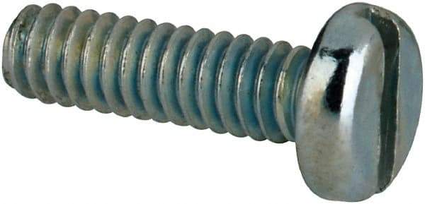 Value Collection - #2-56 UNC, 5/16" Length Under Head Slotted Drive Machine Screw - Pan Head, Grade J82 Steel, Zinc-Plated Finish, Without Washer - Industrial Tool & Supply