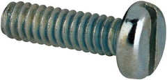 Value Collection - #2-56 UNC, 5/16" Length Under Head Slotted Drive Machine Screw - Pan Head, Grade J82 Steel, Zinc-Plated Finish, Without Washer - Industrial Tool & Supply