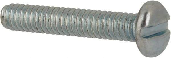 Value Collection - #2-56 UNC, 1/2" Length Under Head Slotted Drive Machine Screw - Pan Head, Grade J82 Steel, Zinc-Plated Finish, Without Washer - Industrial Tool & Supply