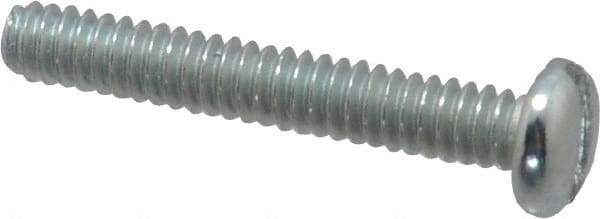 Value Collection - #4-40 UNC, 3/4" Length Under Head Slotted Drive Machine Screw - Pan Head, Grade J82 Steel, Zinc-Plated Finish, Without Washer - Industrial Tool & Supply