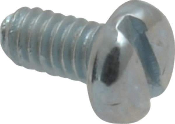 Value Collection - #5-40 UNC, 1/4" Length Under Head Slotted Drive Machine Screw - Pan Head, Grade 2 Steel, Zinc-Plated Finish, Without Washer - Industrial Tool & Supply