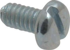 Value Collection - #5-40 UNC, 1/4" Length Under Head Slotted Drive Machine Screw - Pan Head, Grade 2 Steel, Zinc-Plated Finish, Without Washer - Industrial Tool & Supply