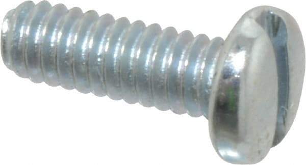 Value Collection - #5-40 UNC, 3/8" Length Under Head Slotted Drive Machine Screw - Pan Head, Grade J82 Steel, Zinc-Plated Finish, Without Washer - Industrial Tool & Supply