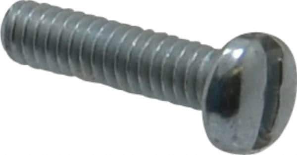 Value Collection - #5-40 UNC, 1/2" Length Under Head Slotted Drive Machine Screw - Pan Head, Grade 2 Steel, Zinc-Plated Finish, Without Washer - Industrial Tool & Supply