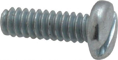 Value Collection - #6-32 UNC, 7/16" Length Under Head Slotted Drive Machine Screw - Pan Head, Grade 2 Steel, Zinc-Plated Finish, Without Washer - Industrial Tool & Supply