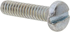 Value Collection - #6-32 UNC, 5/8" Length Under Head Slotted Drive Machine Screw - Pan Head, Grade 2 Steel, Zinc-Plated Finish, Without Washer - Industrial Tool & Supply