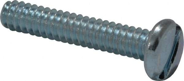 Value Collection - #6-32 UNC, 3/4" Length Under Head Slotted Drive Machine Screw - Pan Head, Grade J82 Steel, Zinc-Plated Finish, Without Washer - Industrial Tool & Supply