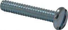 Value Collection - #6-32 UNC, 3/4" Length Under Head Slotted Drive Machine Screw - Pan Head, Grade J82 Steel, Zinc-Plated Finish, Without Washer - Industrial Tool & Supply