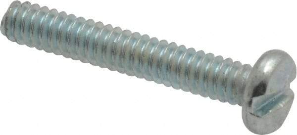 Value Collection - #6-32 UNC, 7/8" Length Under Head Slotted Drive Machine Screw - Pan Head, Grade J82 Steel, Zinc-Plated Finish, Without Washer - Industrial Tool & Supply