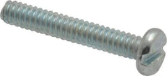 Value Collection - #6-32 UNC, 7/8" Length Under Head Slotted Drive Machine Screw - Pan Head, Grade J82 Steel, Zinc-Plated Finish, Without Washer - Industrial Tool & Supply