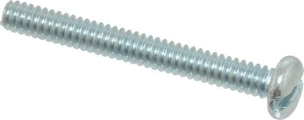 Value Collection - #6-32 UNC, 1-1/4" Length Under Head Slotted Drive Machine Screw - Pan Head, Grade 2 Steel, Zinc-Plated Finish, Without Washer - Industrial Tool & Supply