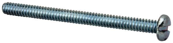 Value Collection - #6-32 UNC, 1-3/4" Length Under Head Slotted Drive Machine Screw - Pan Head, Grade J82 Steel, Zinc-Plated Finish, Without Washer - Industrial Tool & Supply